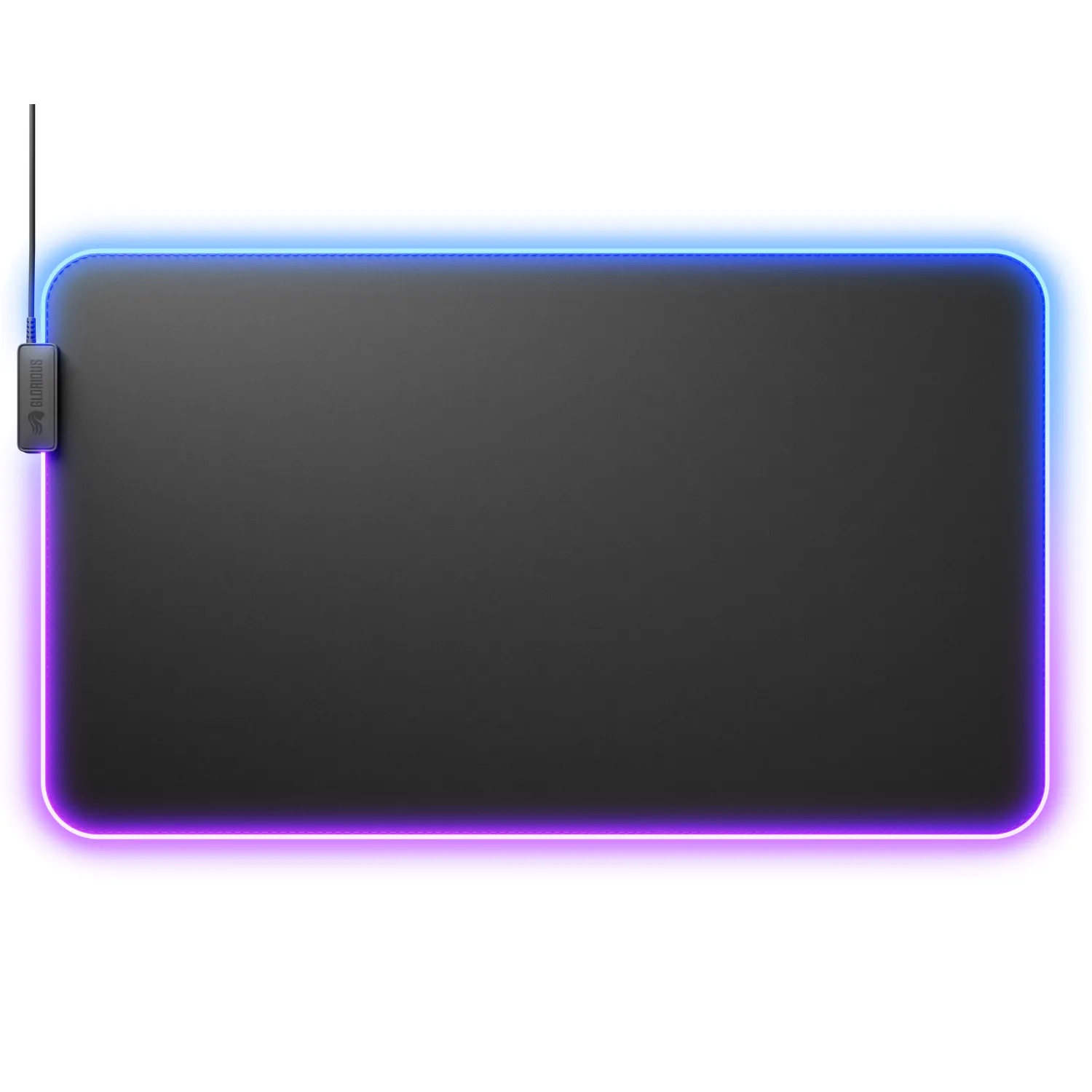 Glorious Pad 2 GLED XL Extended - gaming mousepad, Black, 61x35cm