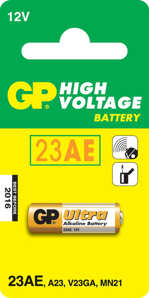 GP Super Alkaline Battery LRVO8/23A/V23GA/MN21, 12V, 1-pack