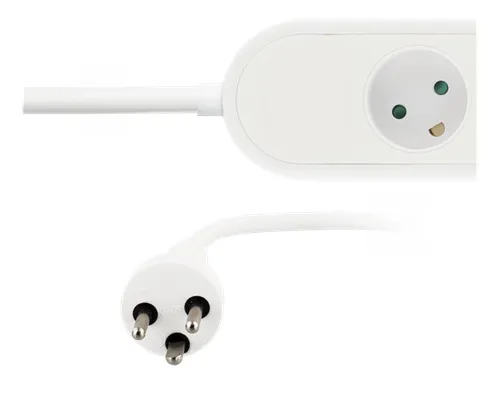 DELTACO tanskalainen jatkojohto, 6 pistorasiaa, 1,5m, valkoinen