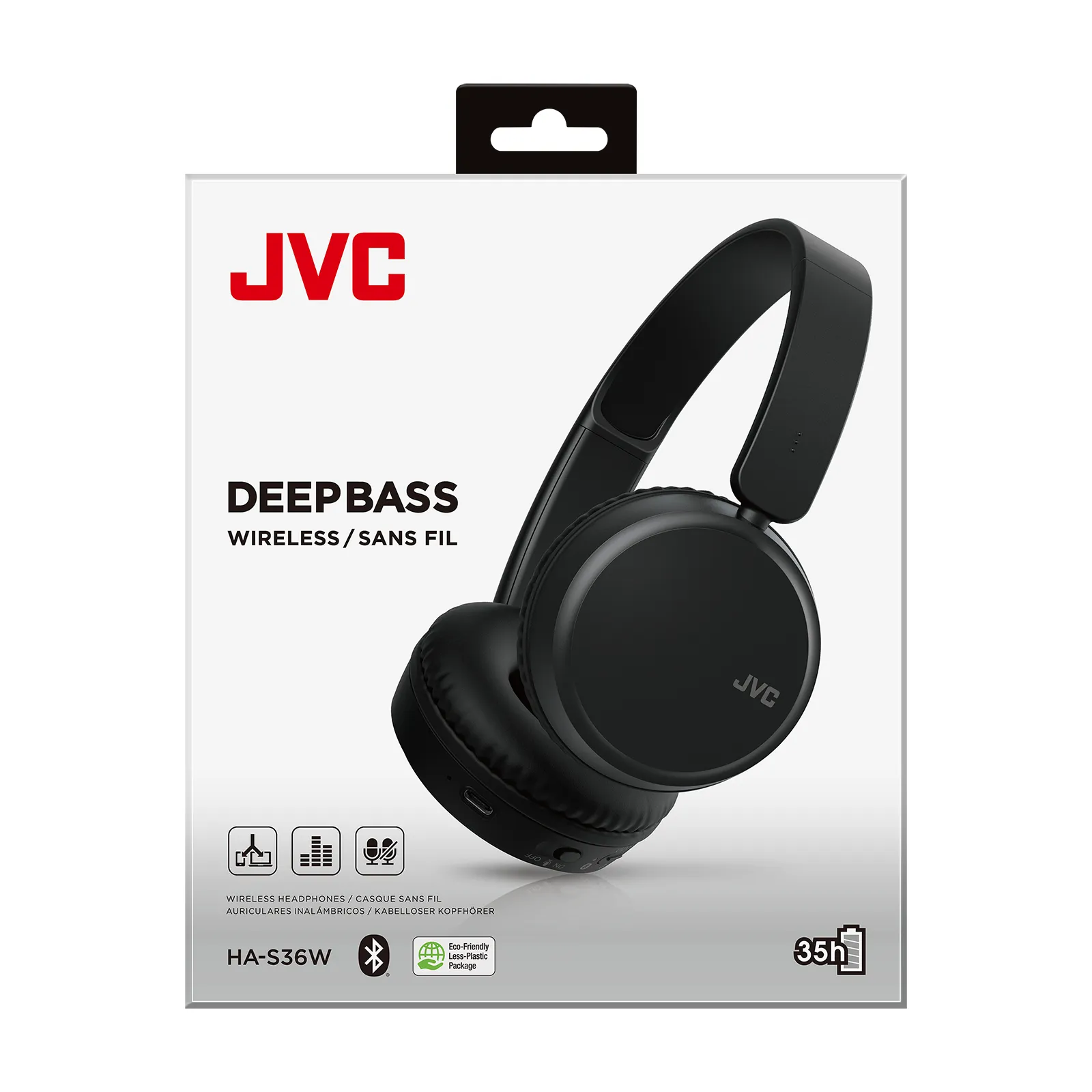 JVC HAS36W -langattomat kuulokkeet, musta