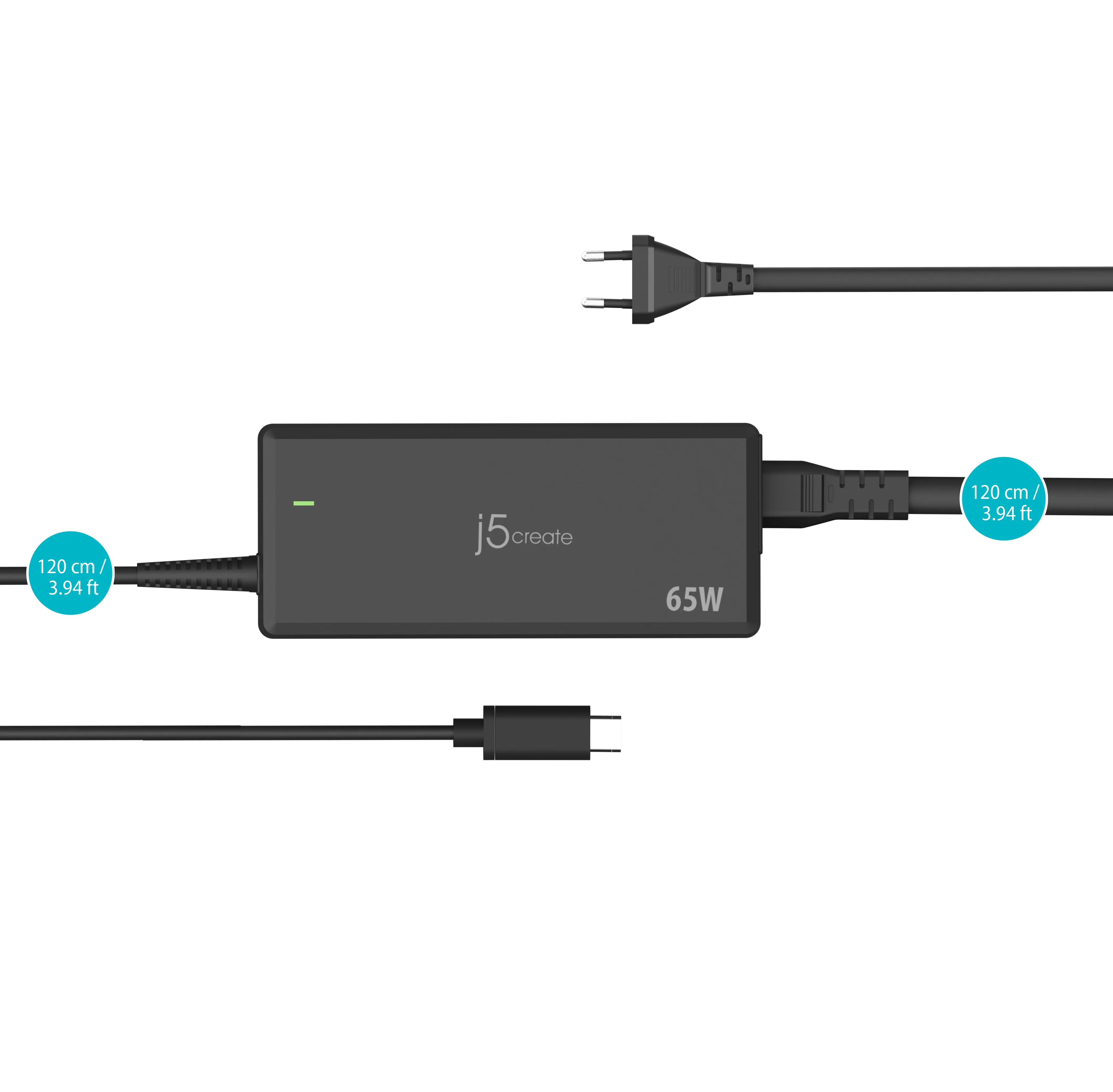 j5create JUP1265-EN - Str&ouml;madapter, Svart