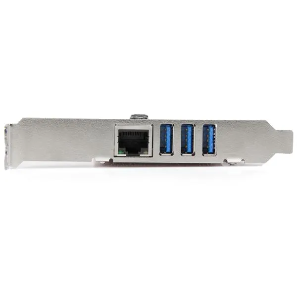 StarTech PEXUSB3S3GE 3-porttinen USB 3.2 Gen 1 + Gigabit Ethernet PCI Express -sovitinkortti