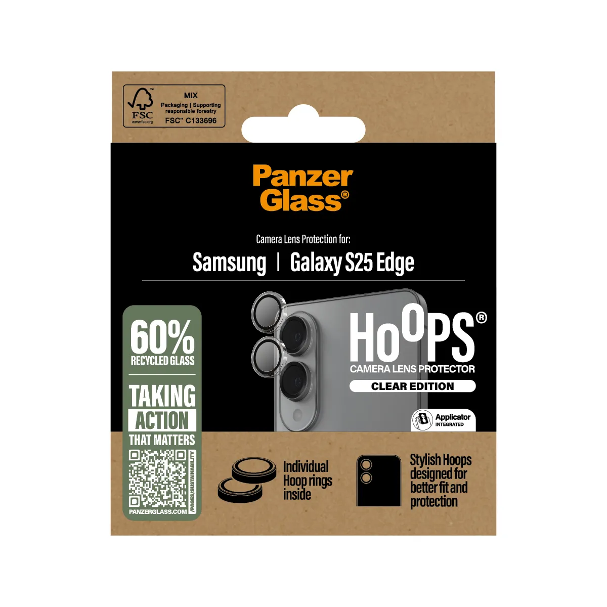 PANZERGLASS HOOPS CAM LENSPROT - SAMS GALAXY S25 EDGE TRANS
