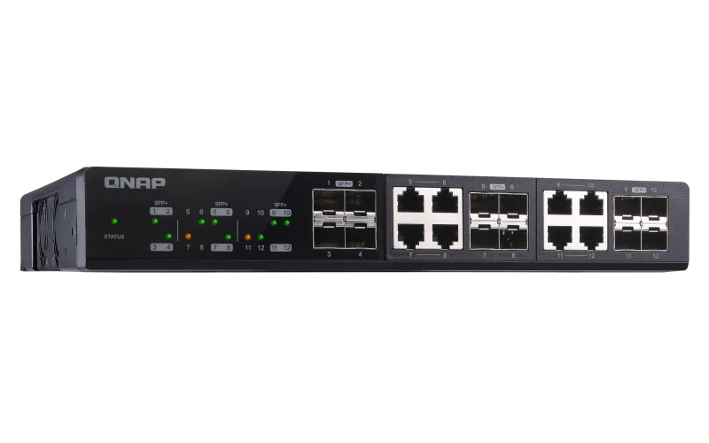 QNAP QSW-M1208-8C Switch 500MB 4 port 10GbE SFP+ 8 port 10GbE SFP+/ NBASE-T