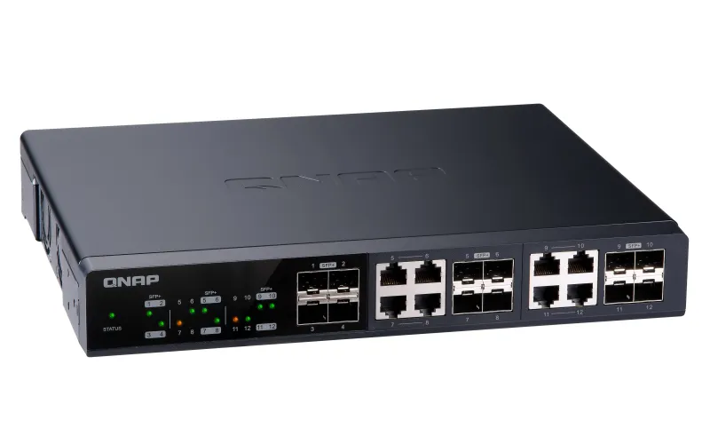 QNAP QSW-M1208-8C Switch 500MB 4 port 10GbE SFP+ 8 port 10GbE SFP+/ NBASE-T