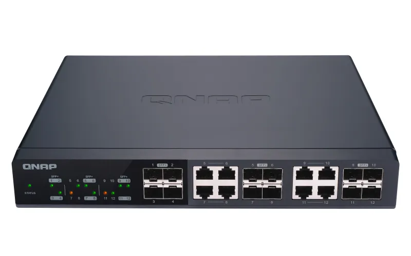 QNAP QSW-M1208-8C Switch 500MB 4 port 10GbE SFP+ 8 port 10GbE SFP+/ NBASE-T