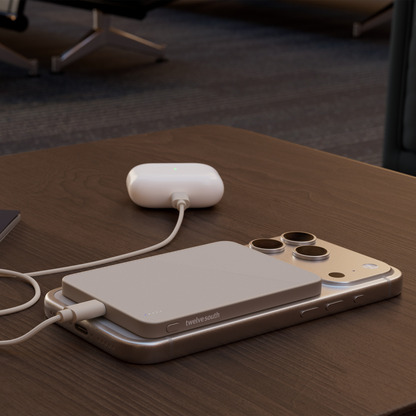 Twelve South PowerCapsule 5K 5000mAh, Qi2, 20W -varavirtal&auml;hde, hiekanv&auml;rinen