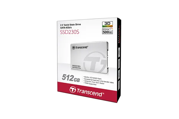 Transcend SATA III 6Gb/s SSD230S 512GB 512 Gt, SATA III, 2.5" -SSD-levy