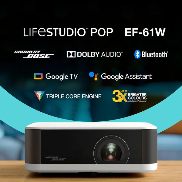 EPSON Lifestudio POP Projector 700lm EF-61W Diamond White