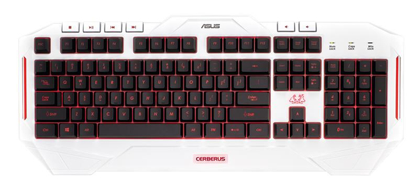 Asus Cerberus Arctic - Backlit Gaming Keyboard