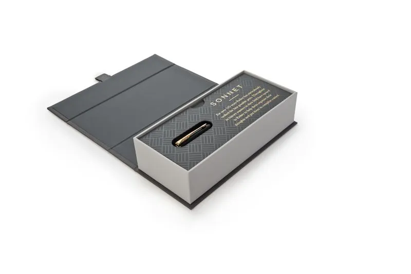 PARKER Sonnet Black Lacquer GT, Fine - t&auml;ytekyn&auml;, 1 kpl, sininen