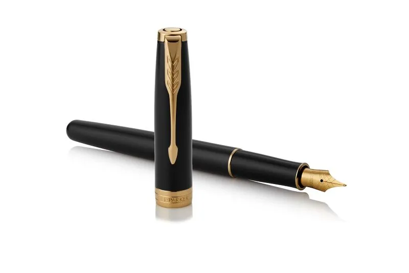 PARKER Sonnet Black Lacquer GT, Fine - t&auml;ytekyn&auml;, 1 kpl, sininen
