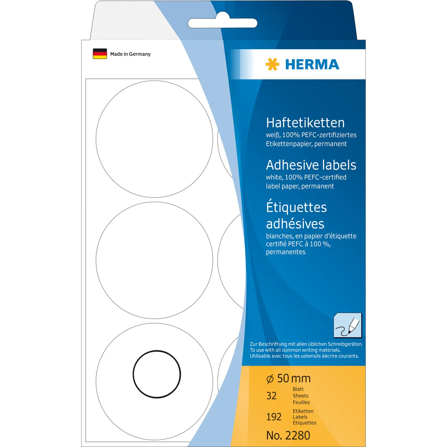Herma label manual &oslash;50 white (192)