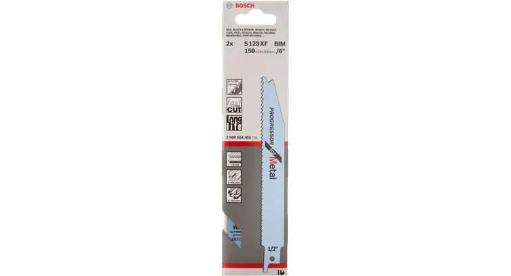 Bosch Saber Saw Blade S 123 XF Progressor for Metal, 150mm (5 pieces)
