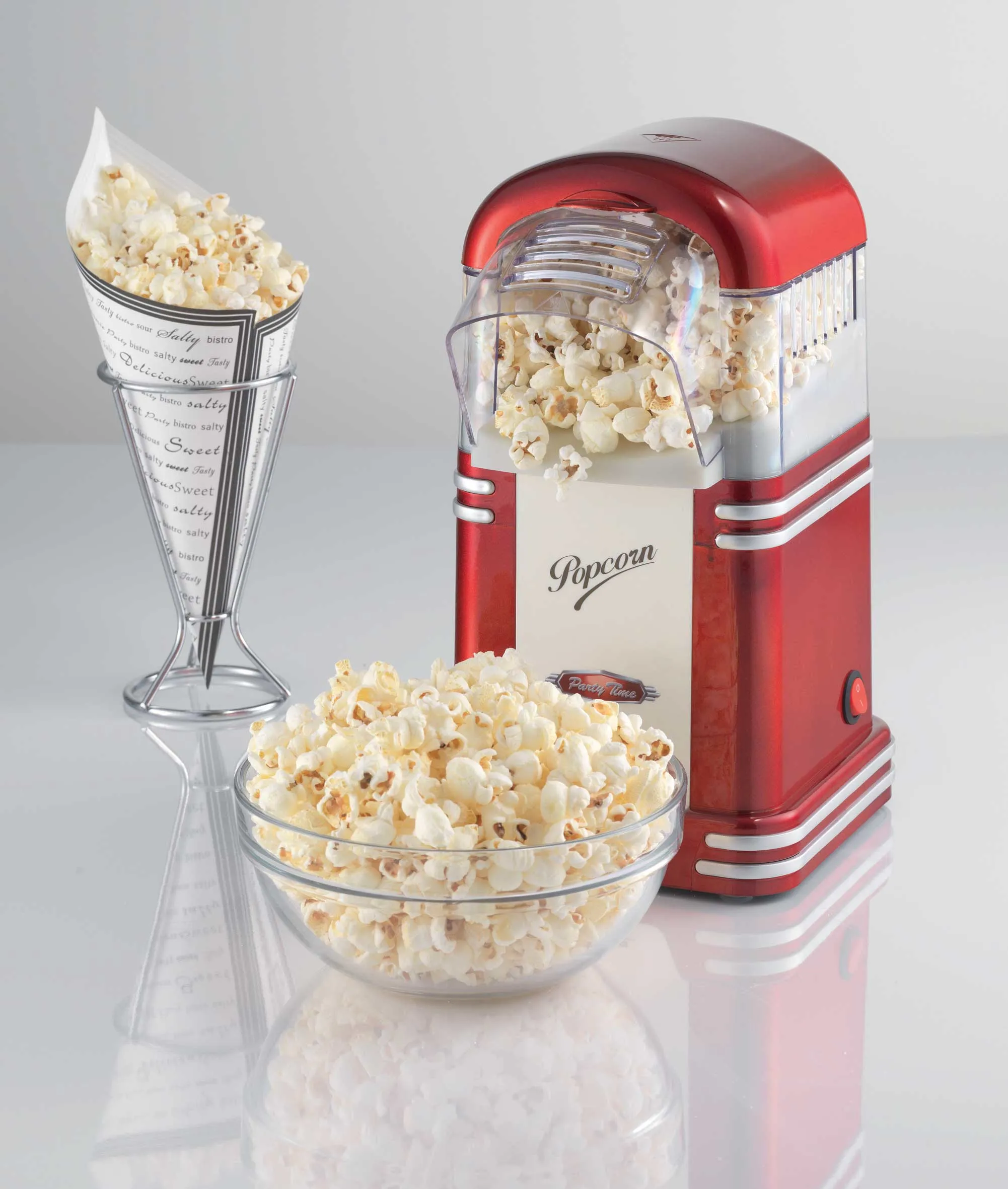 Ariete 2954 Party Time popcornmaskin, 1100 W, r&ouml;d/vit