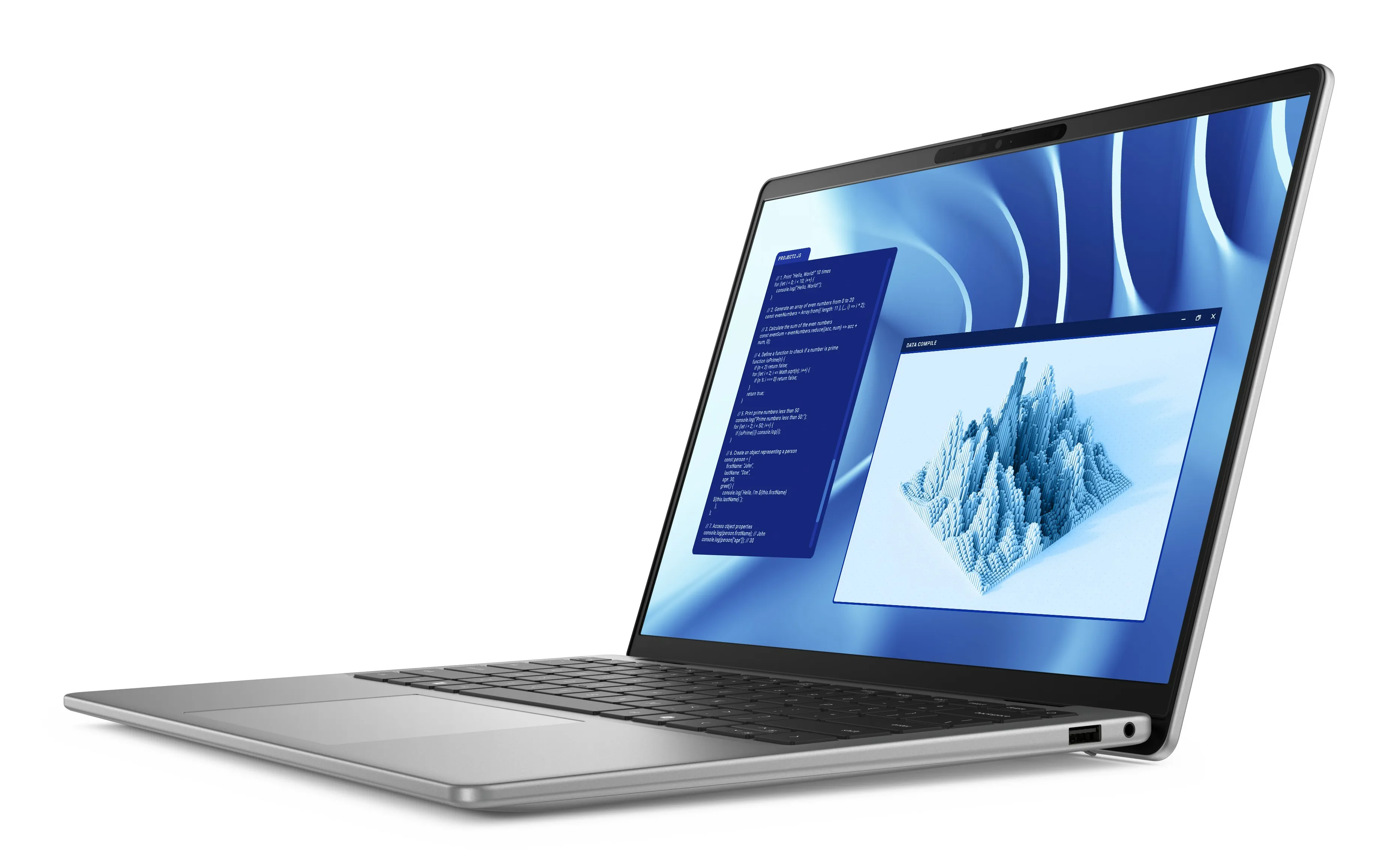Dell Latitude 7455 14" Snapdragon X Elite X1E-80-100, 32GB, 512GB, Qualcomm Adreno, Win 11 Pro - Notebook, Grey