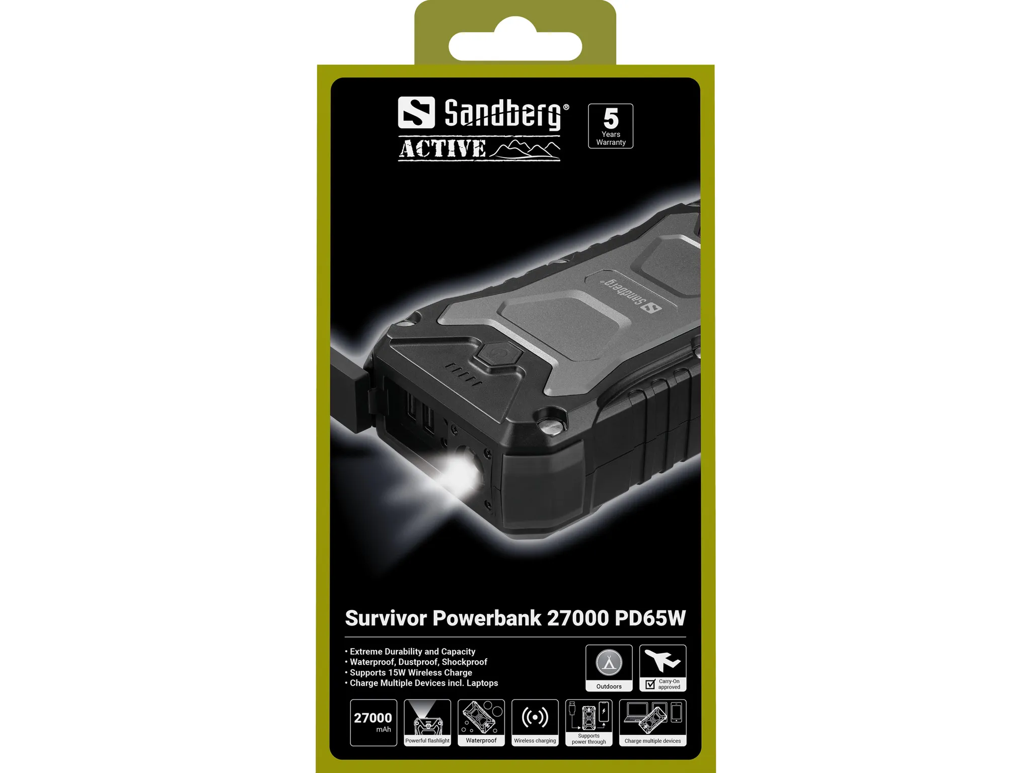 Sandberg Survivor Powerbank 27000 PD65W -varavirtal&auml;hde