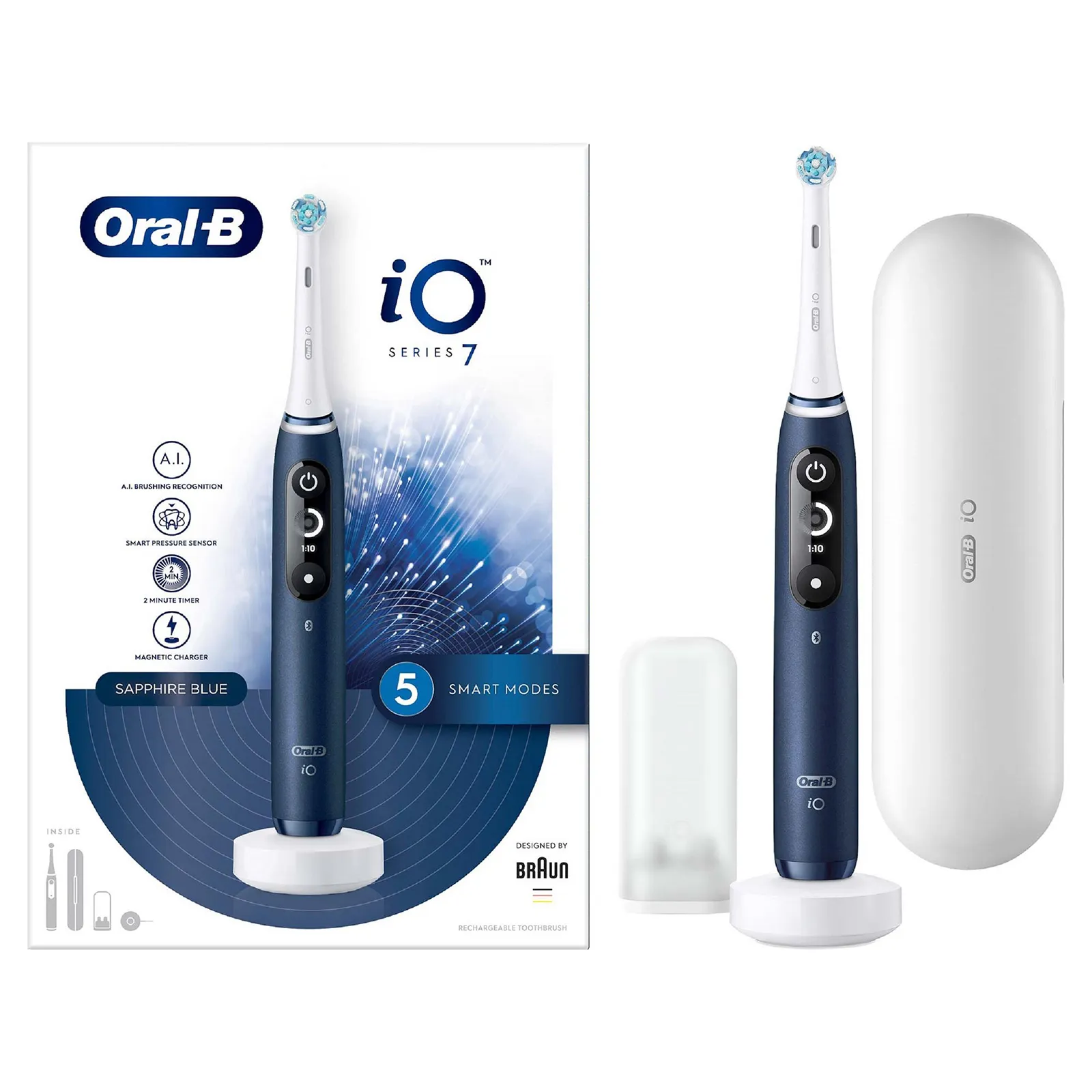 Oral-B iO Series 7 -s&auml;hk&ouml;hammasharja, Sapphire Blue