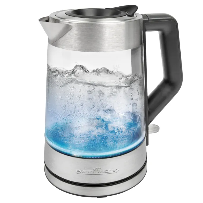 ProfiCook PC-WKS 1190 G vattenkokare, 1,7 l, 2200 W, rostfritt st&aring;l/glas