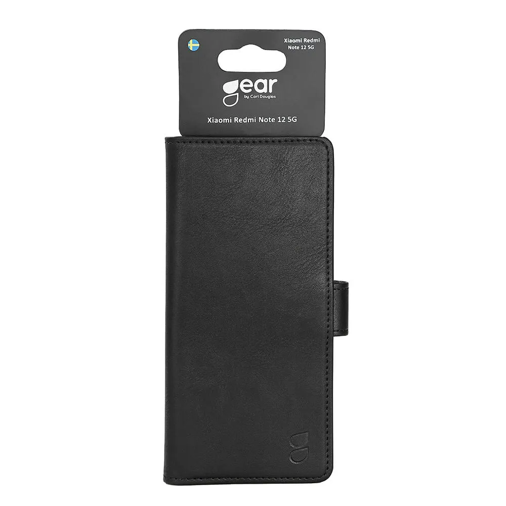 GEAR Wallet, Redmi Note 12 (5G) - Wallet Case, Black