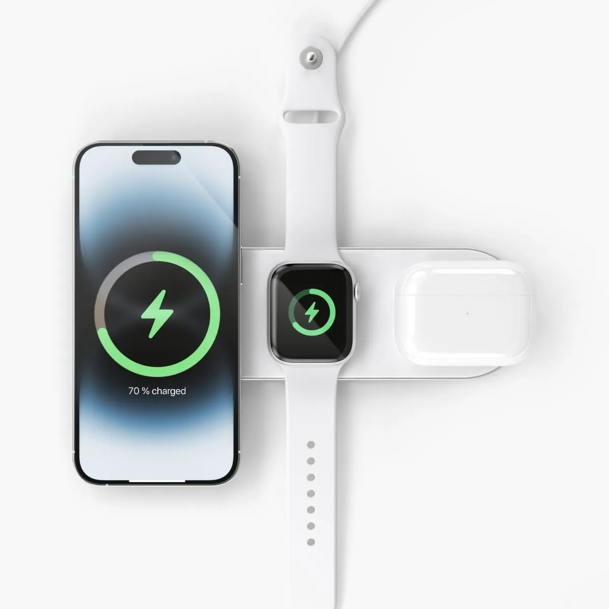 Aura Home - The 3in1 Wireless Charging Station, Valkoinen