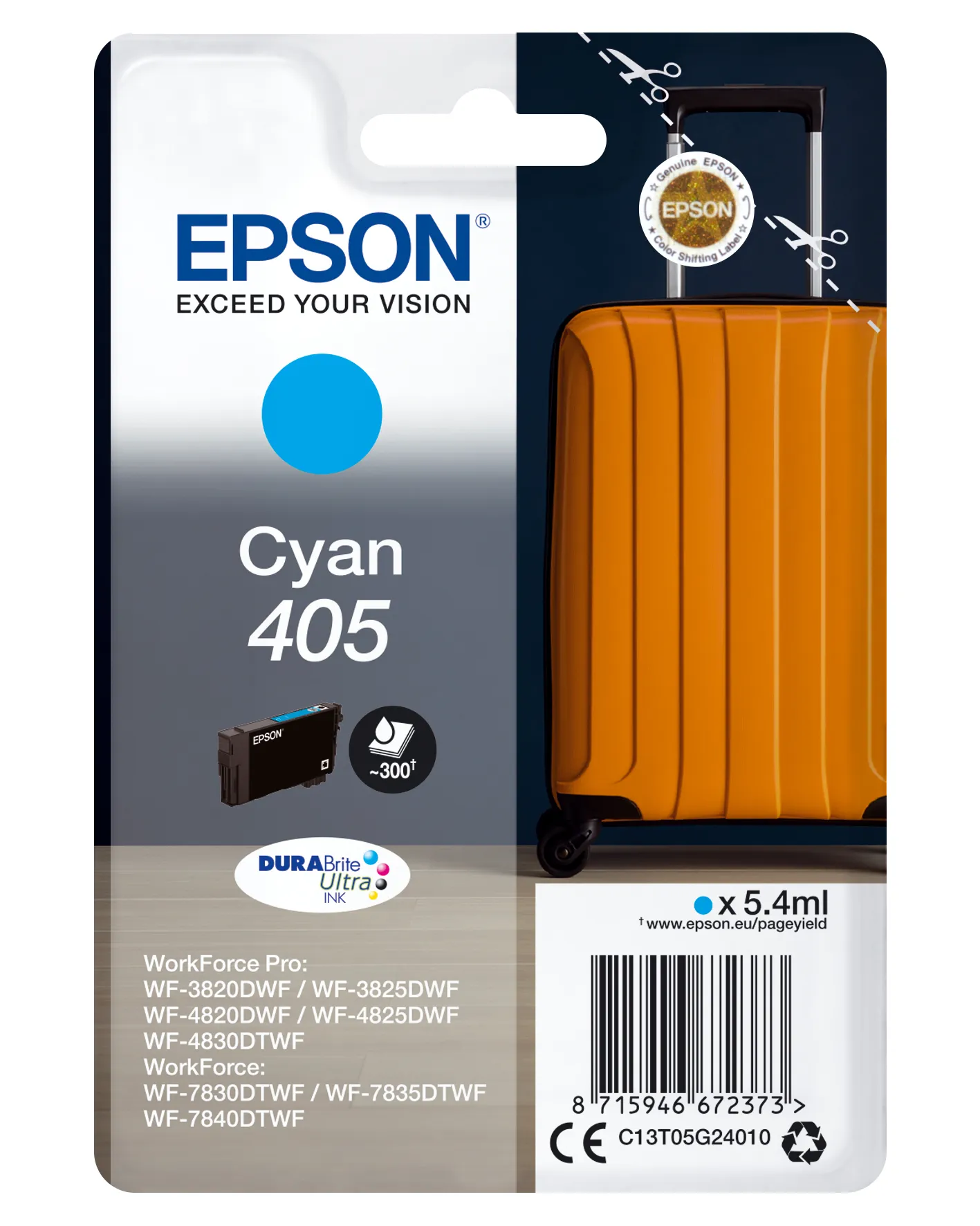 Epson 405-mustekasetti, 5.4 ml, syaani