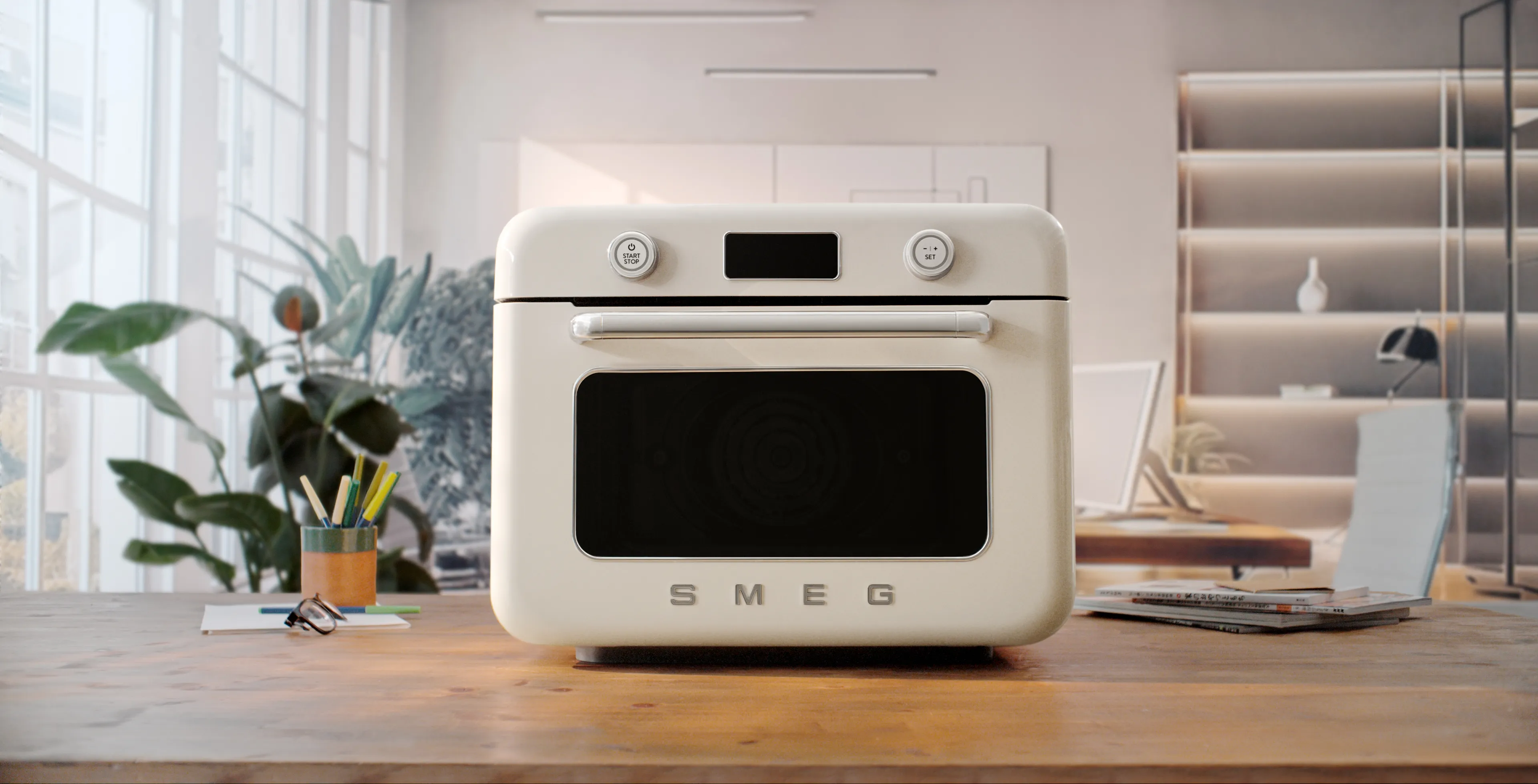 Smeg COF01CREU, 30 l, 1800 W, airfryer, Cream