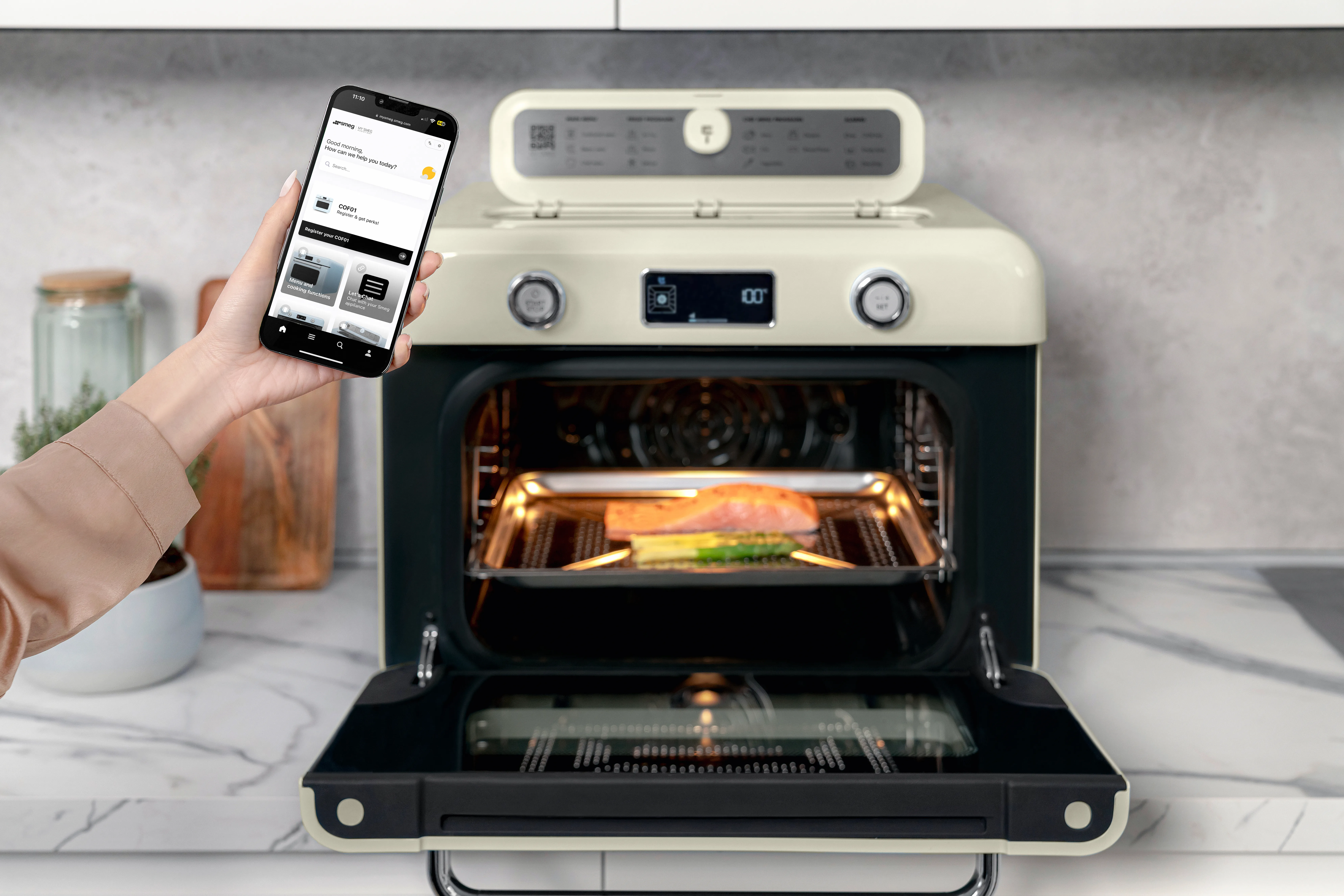 Smeg COF01CREU, 30 l, 1800 W, airfryer, Cream