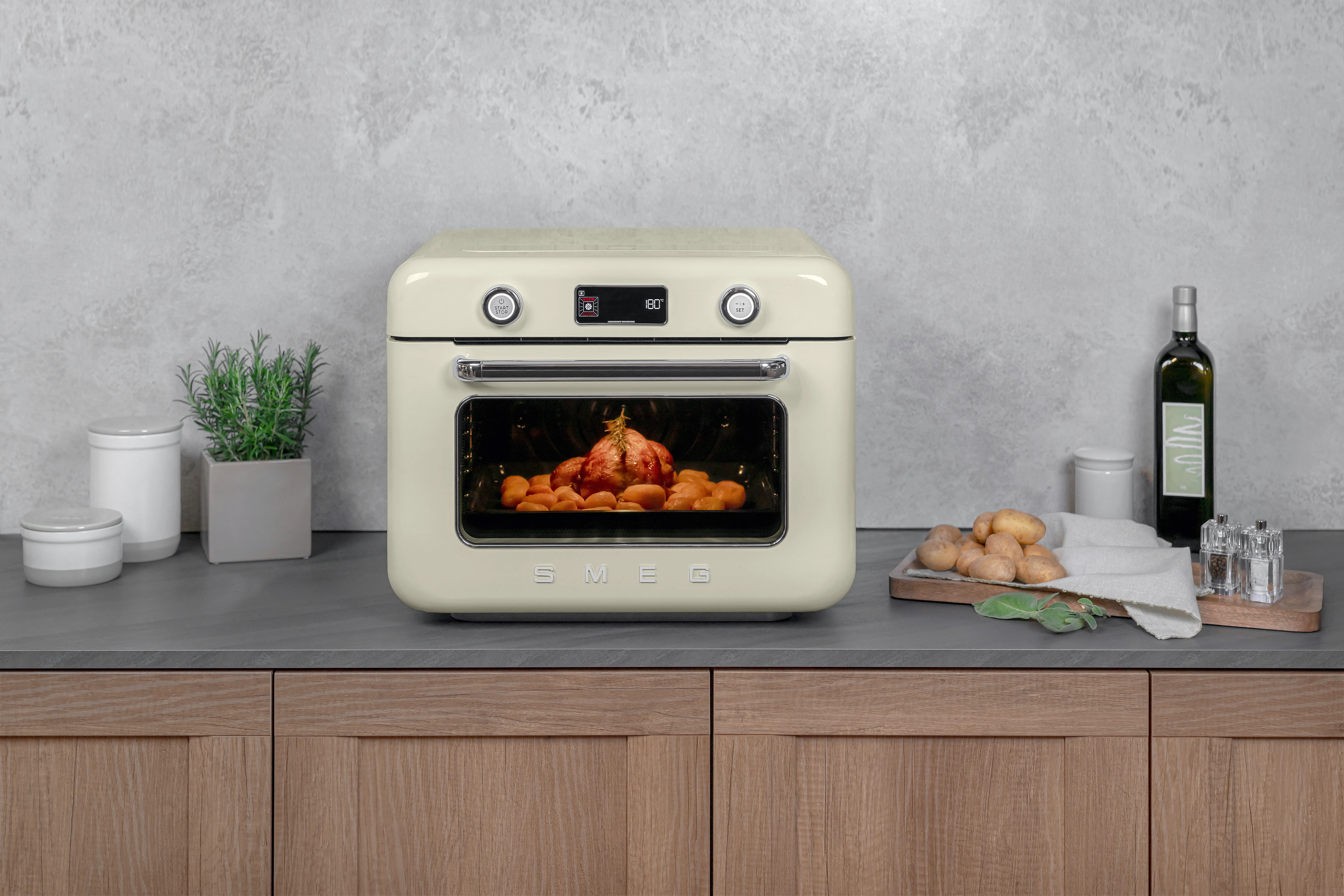 Smeg COF01CREU, 30 l, 1800 W, airfryer, Cream