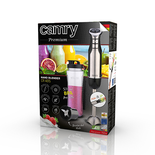 ADLER Camry CR 4615 700 W 500 ml -sauvasekoitin, musta, ruostumaton ter&auml;s