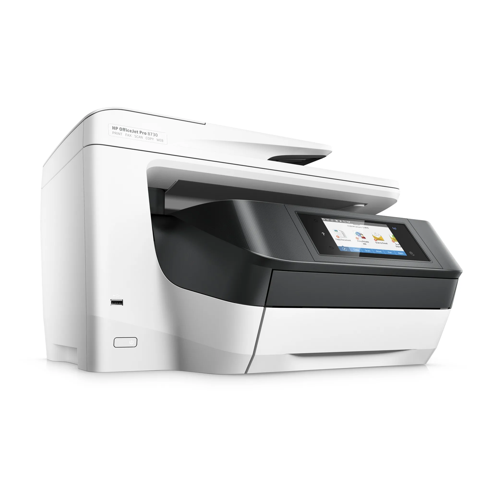 HP OfficeJet Pro 8730 All-in-One Duplex, LAN/Wi-Fi, A4 - f&auml;rgbl&auml;ckstr&aring;leskrivare