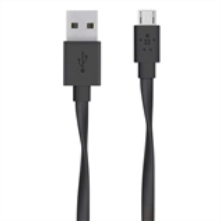 Belkin MIXIT Flat USB-A - Micro-USB B -kaapeli, 1,2 m, Musta