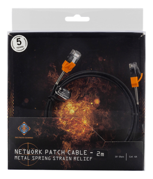 Deltaco Gaming Cat6a U/UTP - network cable, 2 m, Black