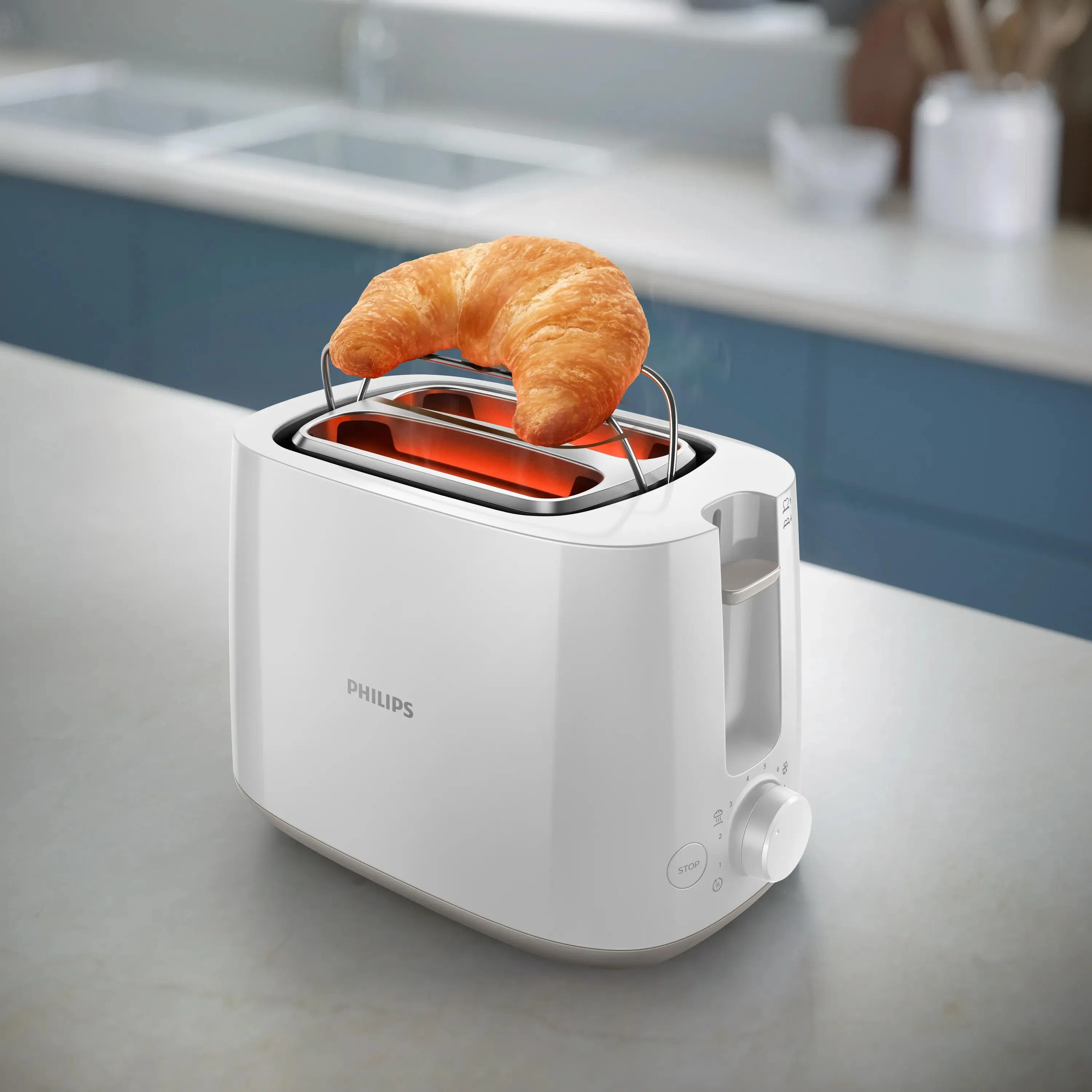 Philips HD2582/00 -leiv&auml;npaahdin, 2 viipaleita, valkoinen