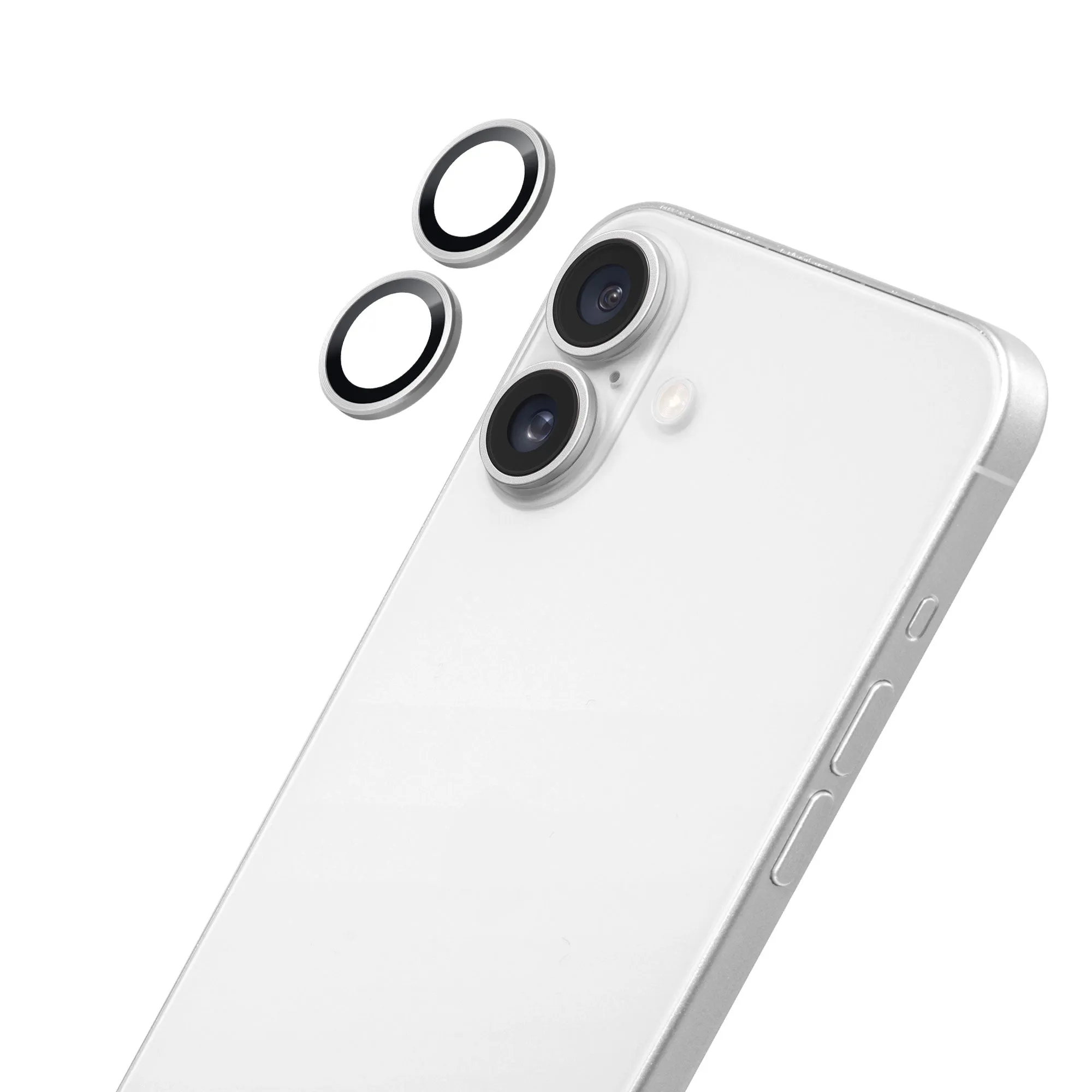 LAUT PRIME GLS Camera Ring Protector iPhone 16/16 Plus SILVER