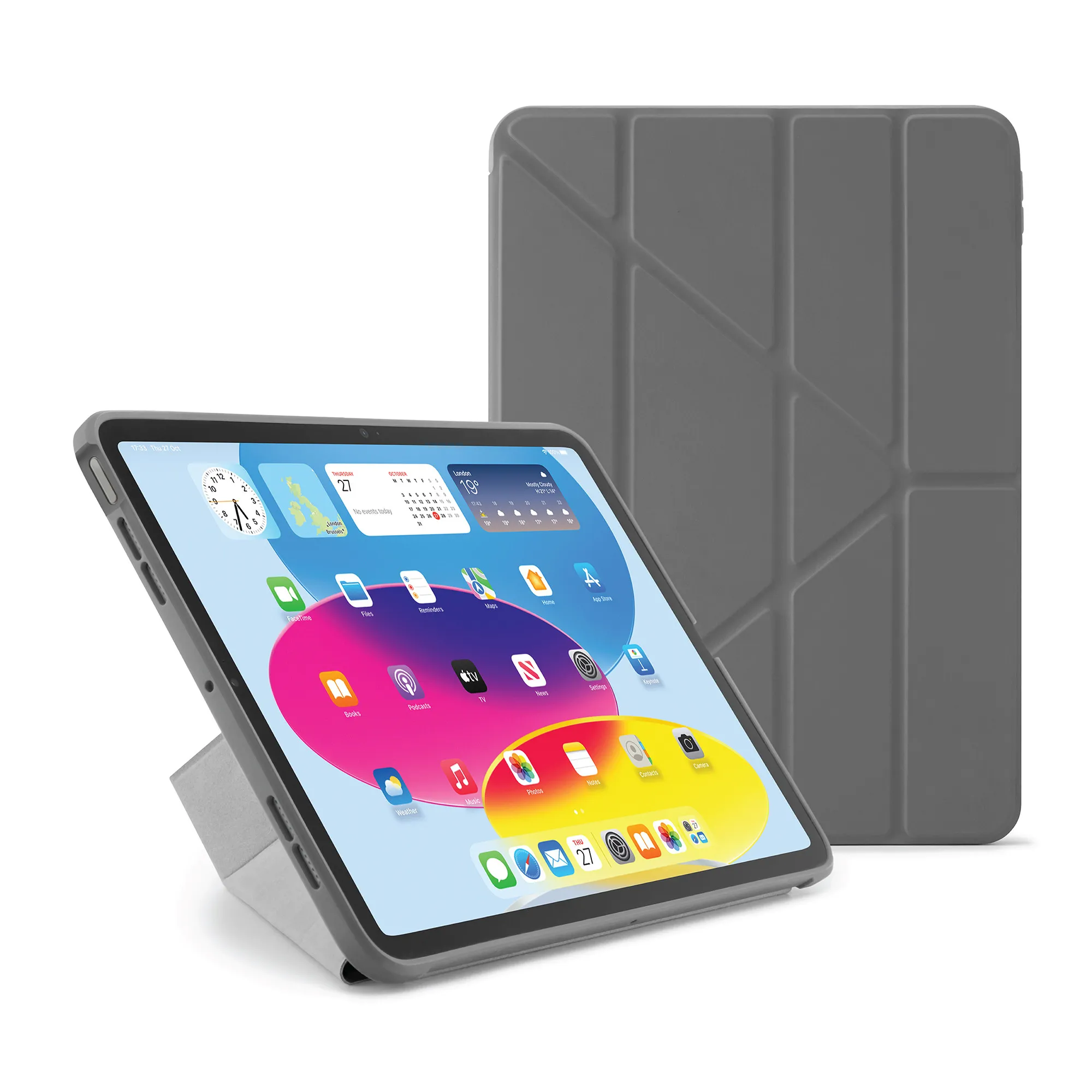 Pipetto Origami No1, iPad 10.9" (10 Gen.) - Protective Case, Grey
