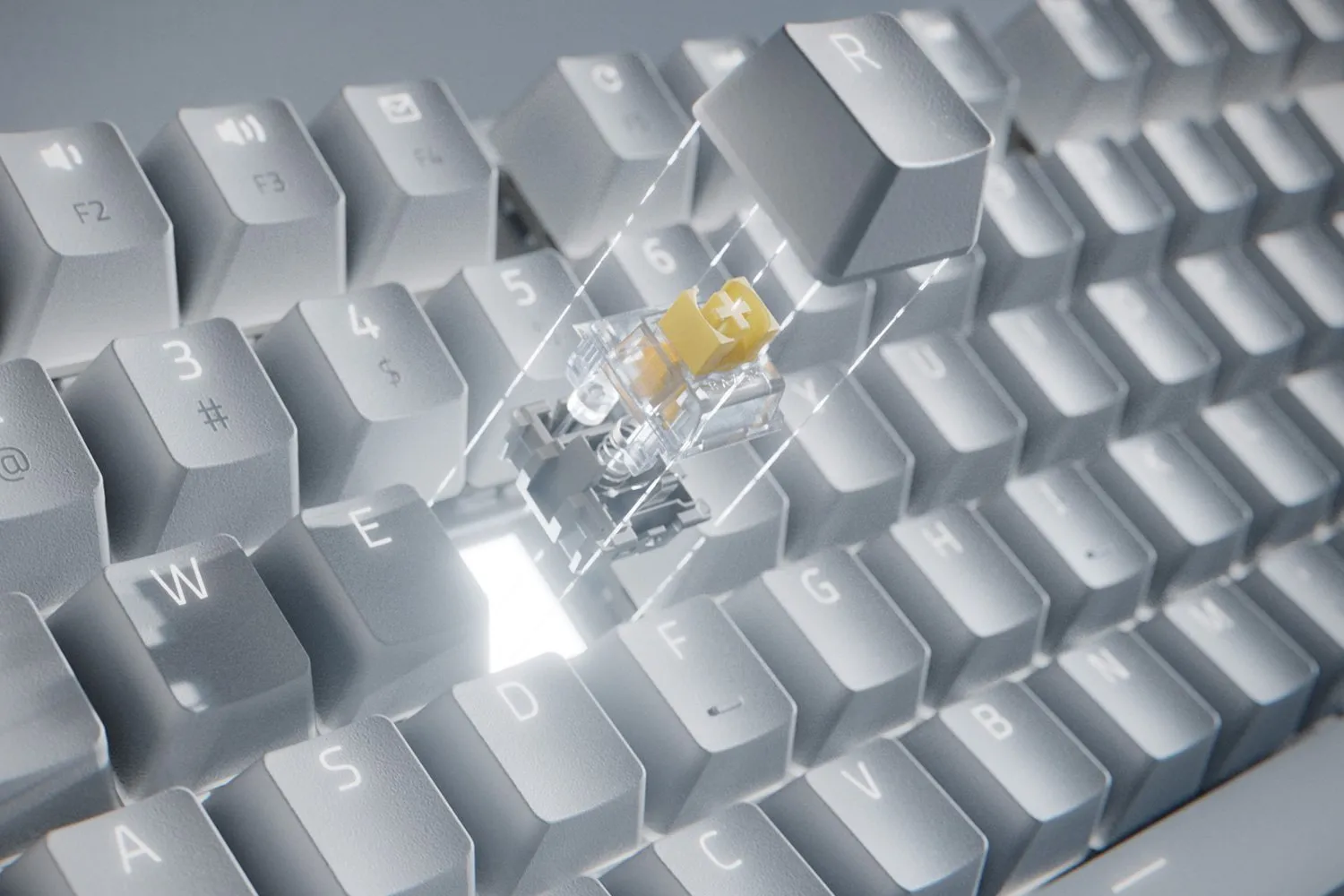 Razer Pro Type Ultra Wireless Mechanical Ergonomic Keyboard, Razer Yellow, White