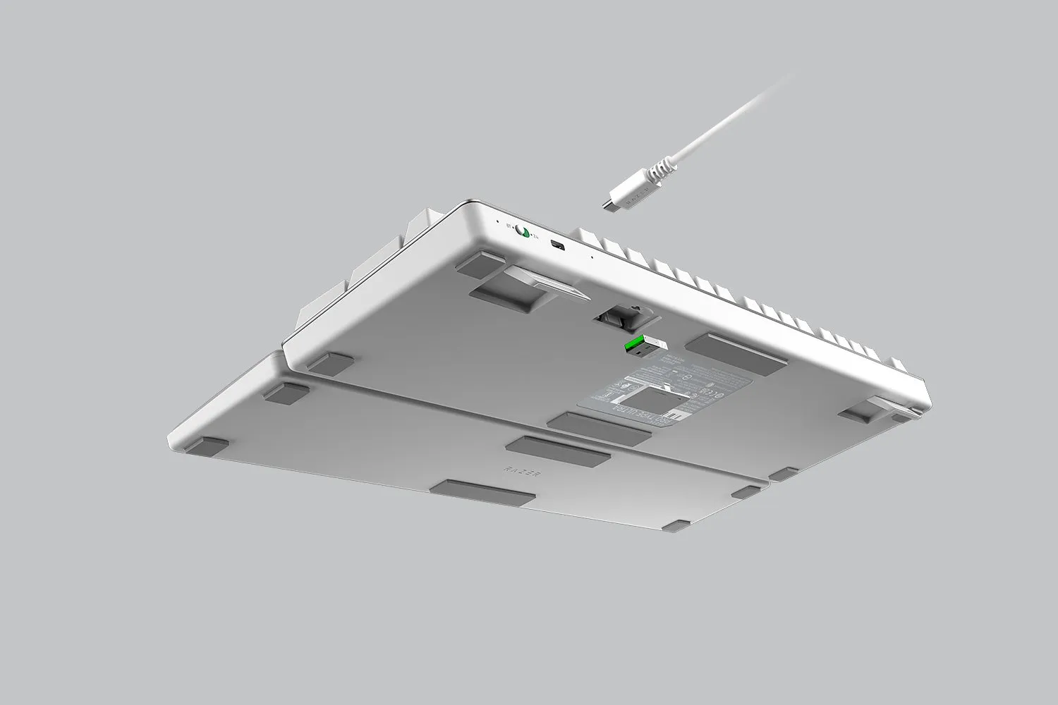 Razer Pro Type Ultra Wireless Mechanical Ergonomic Keyboard, Razer Yellow, White