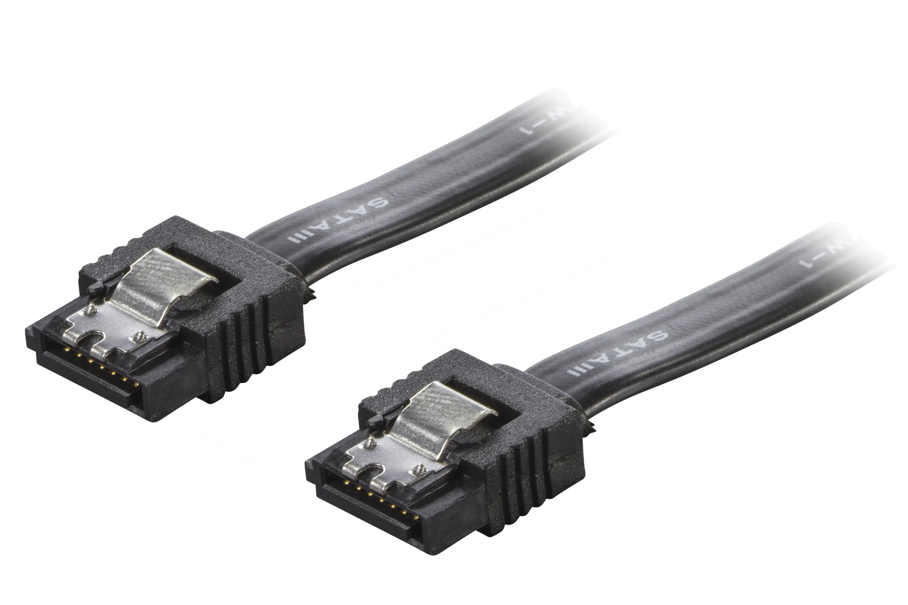 DELTACO Sata 6 GPQS 30cm black with clips blister