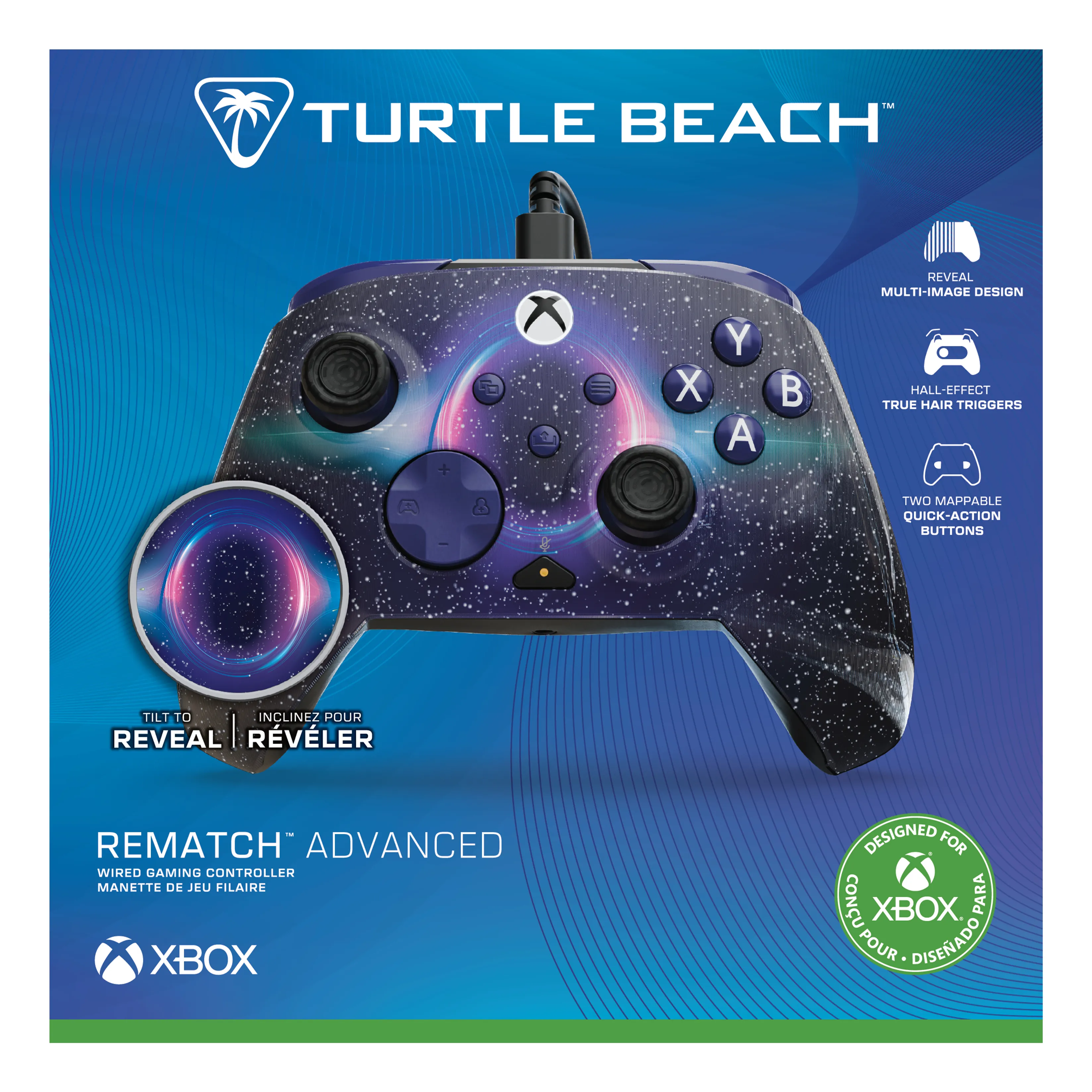 Turtle Beach Rematch Advanced tr&aring;dbunden spelkontroll (Xbox Series X/S, Xbox One &amp; PC) - M&ouml;rk Cosmos