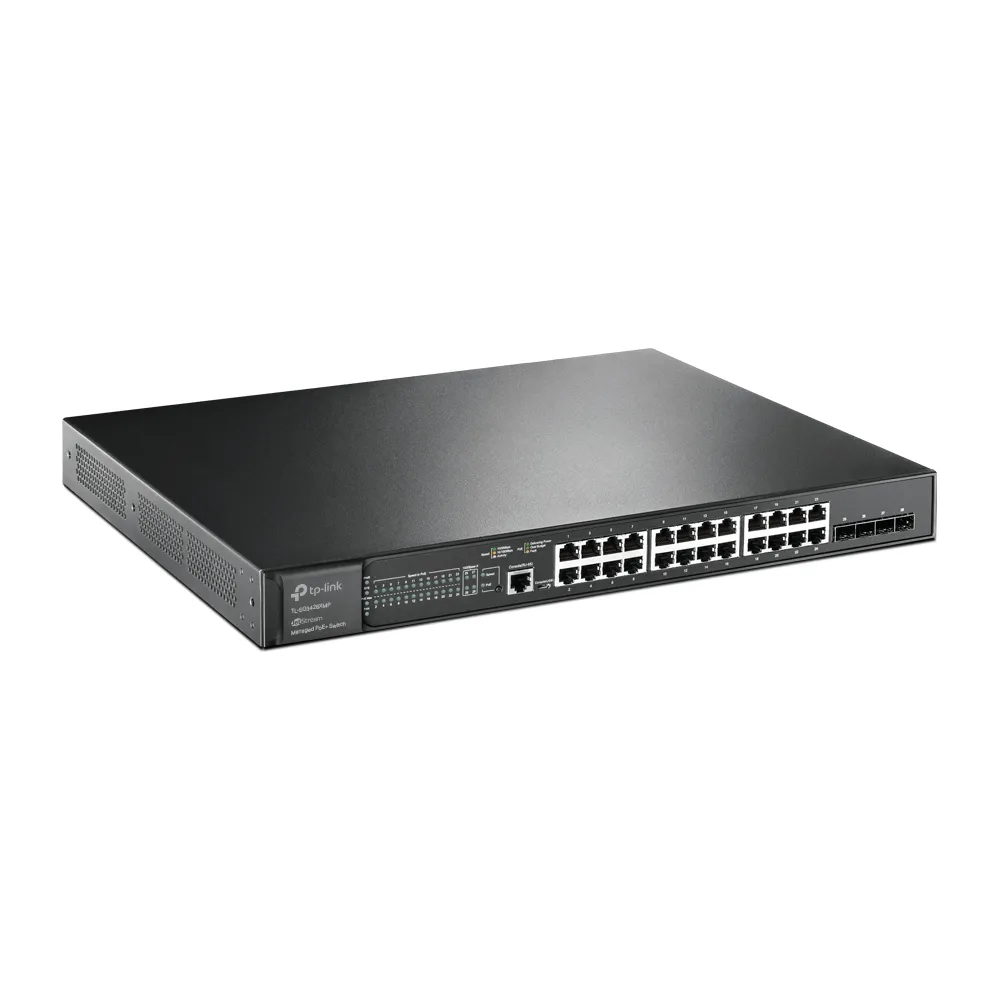 TP-LINK JetStream 24-Port Gigabit and 4-Port 10GE SFP+ L2+ Managed Switch with 24-Port PoE+