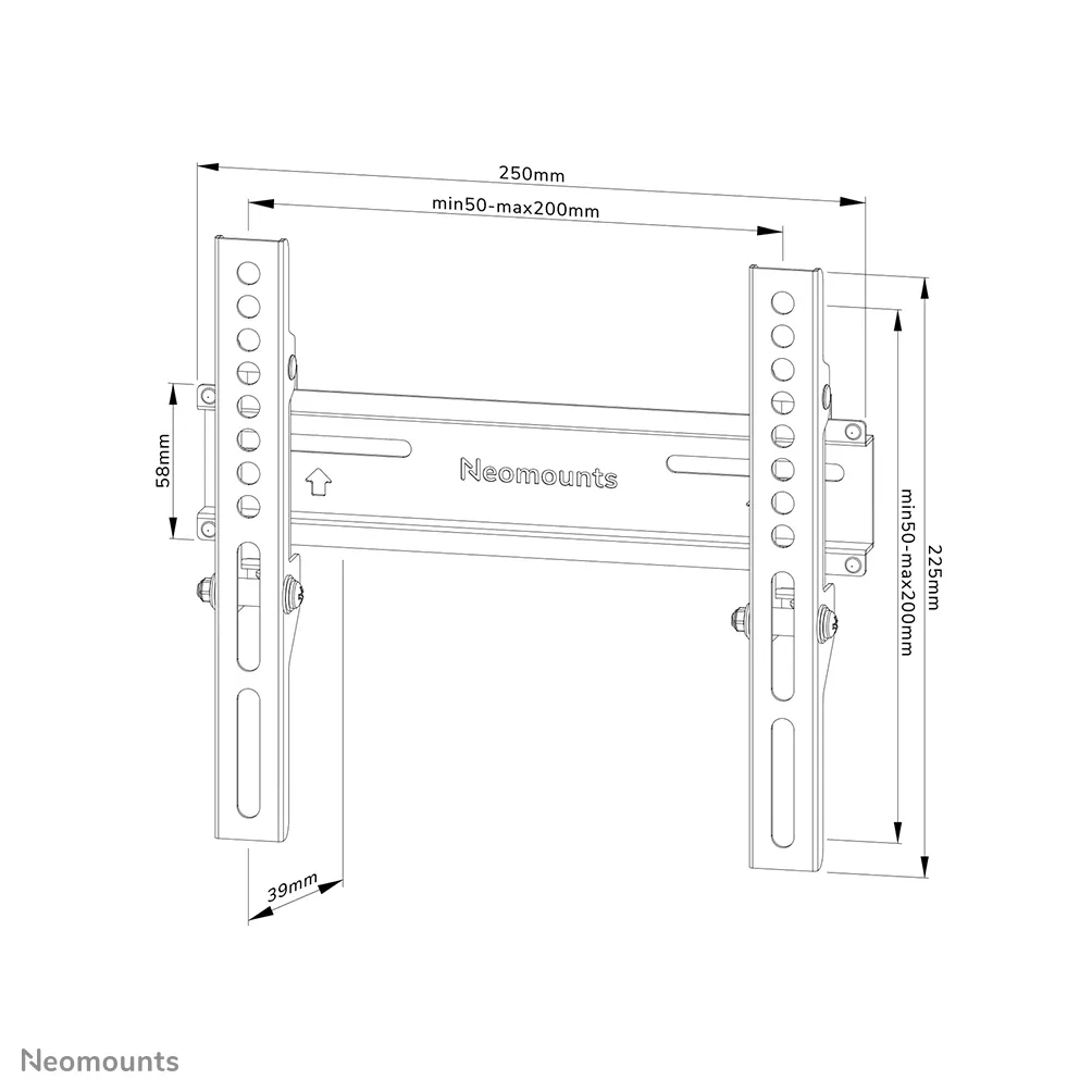 NEOMOUNTS BY NEWSTAR Screen Wall Mount 24-55inch fixed lockable VESA 200X200