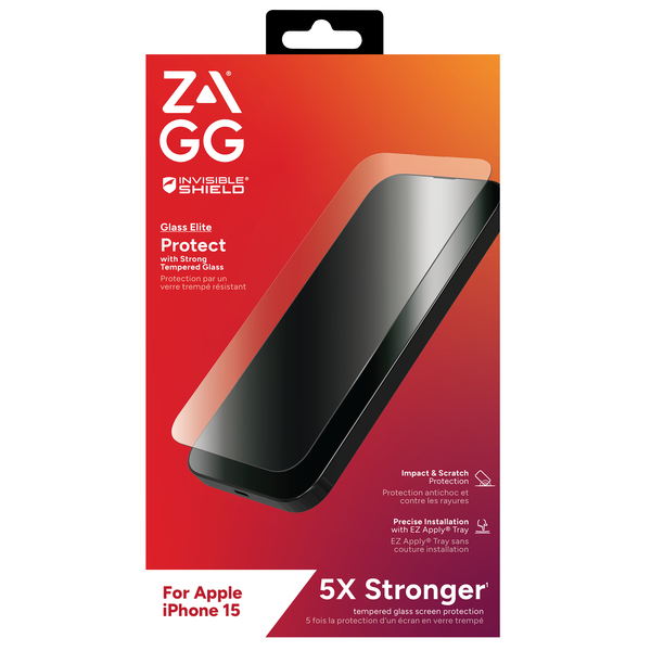 Zagg InvisibleShield Glass Elite, iPhone 15 - Screen Glass