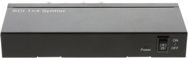 SDI-splitter en till fyra, 3G/HD-SDI, 1080p, 12 bit, BNC, metal, svart
