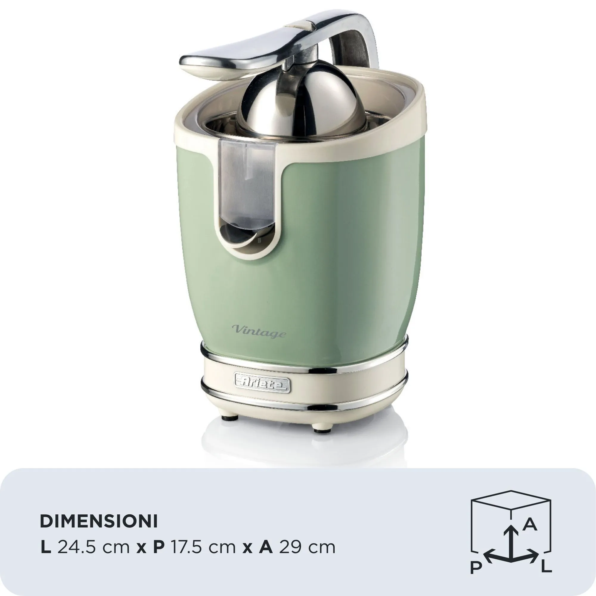 Ariete Vintage citruspress, 0,6 L, 85 W, gr&ouml;n