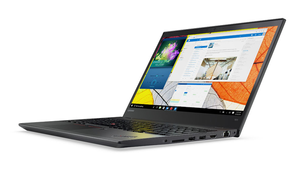 Lenovo 15.5" ThinkPad T570, 256GB, Win 10 Pro kannettava, musta