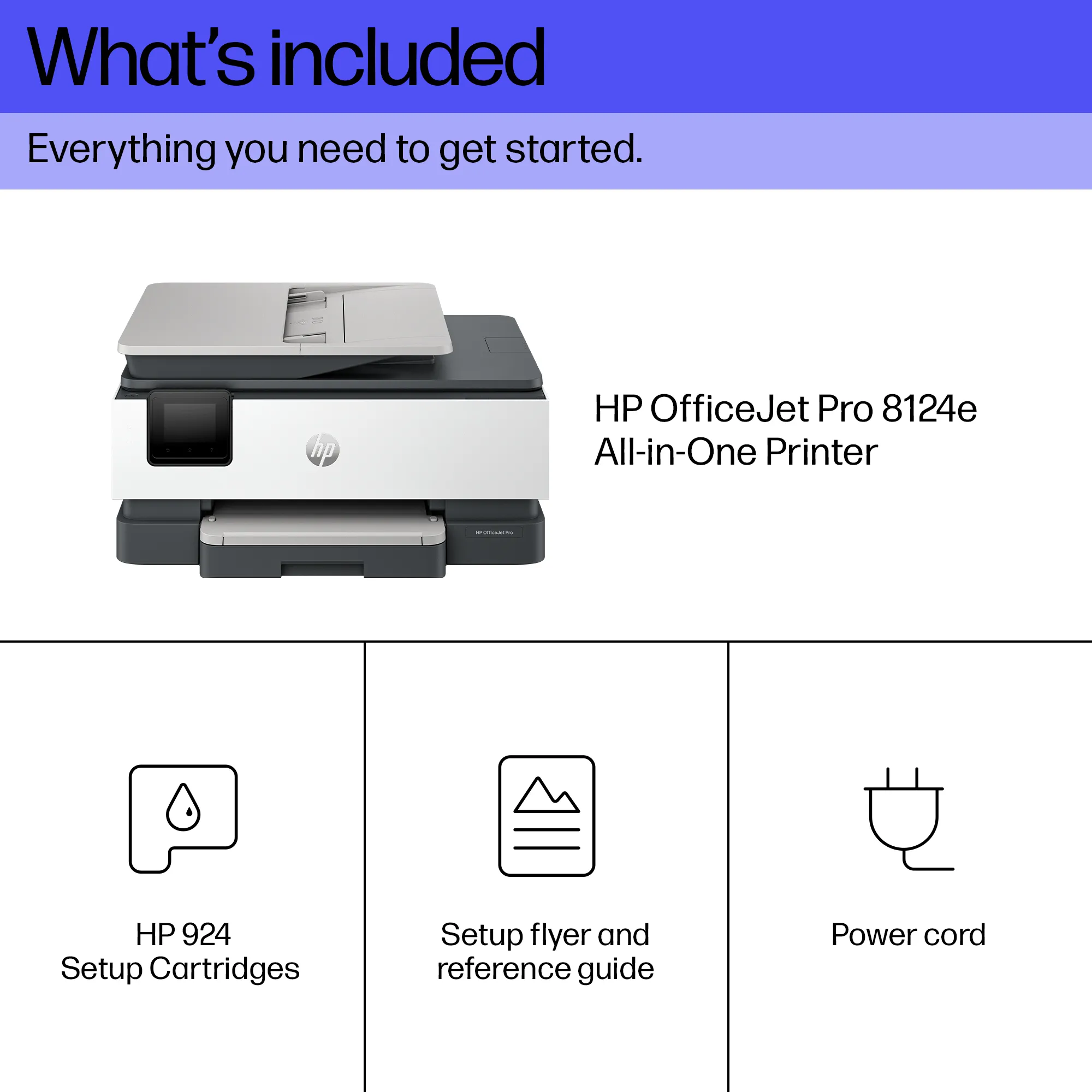 HP Officejet Pro 8124e All-in-One MFP colour ink-jet A4 12ppmcopy 20ppmprint 225 sheets USB 2.0 LAN Wi-Fi light cement