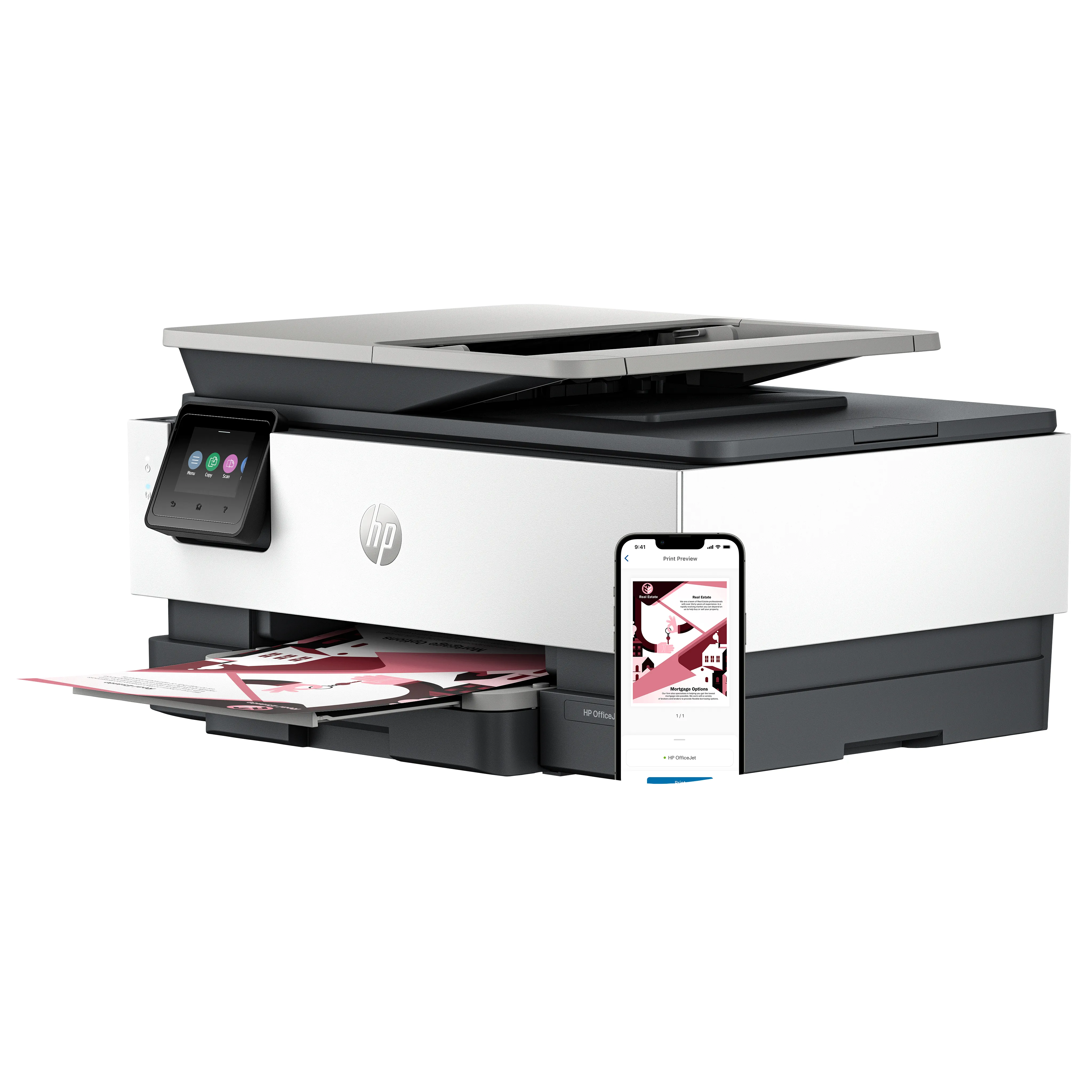 HP Officejet Pro 8124e All-in-One MFP colour ink-jet A4 12ppmcopy 20ppmprint 225 sheets USB 2.0 LAN Wi-Fi light cement