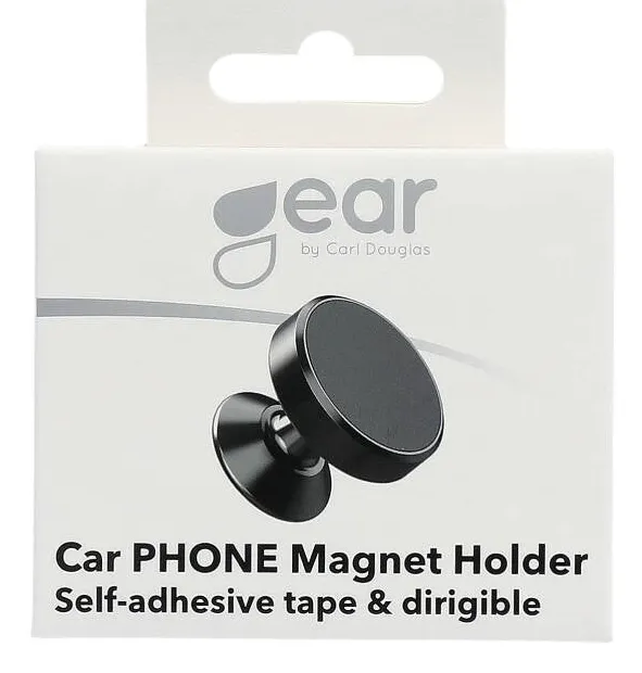 GEAR Mobilh&aring;llare Magnetisk Svart Puck med Sj&auml;lvh&auml;ftande Tejp