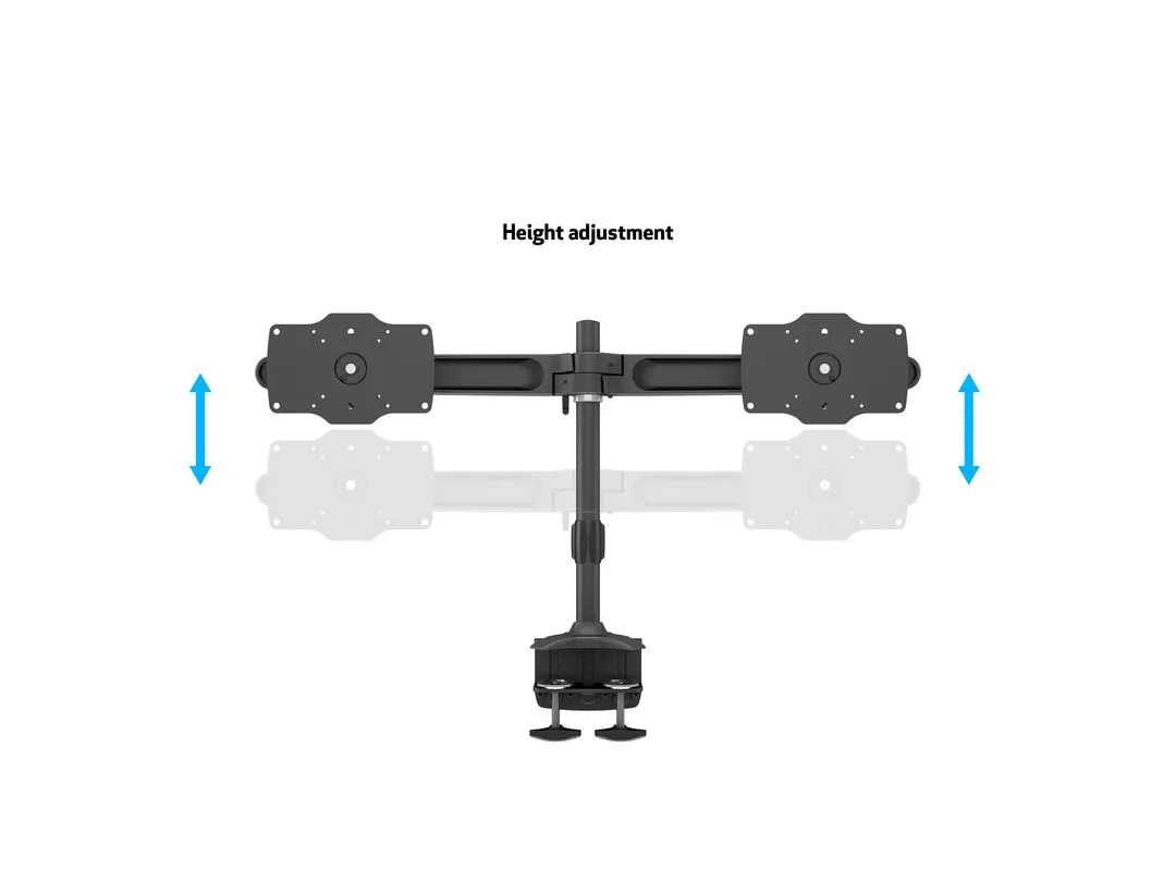 Multibrackets M VESA Desktopmount Dual Desk Mount, for 2 monitors, 24-34", 15kg, Black